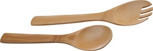 Bambusowa łyżka i widelec do sałatek 'capua'