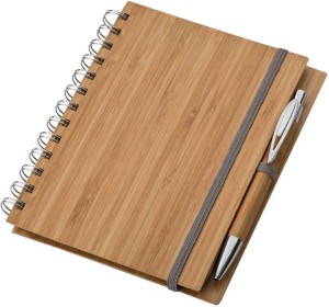 Notes z bambusową okładką, kolor brązowy