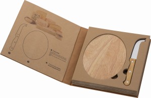 Deska do serów z nożem, kolor beżowy