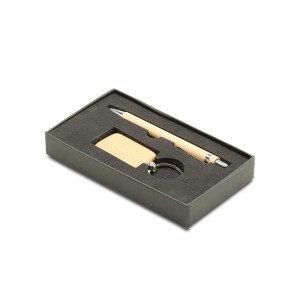 Zestaw długopis i brelok Ovar, brązowy R02310.10