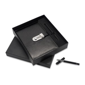 Zestaw notes z szyfrem i długopis Windsor, czarny R02336.02
