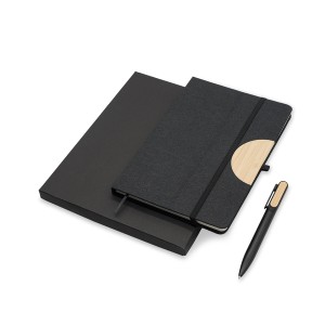 Zestaw notes z długopisem Fold, czarny R64209.02
