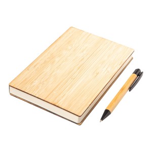 Zestaw bambusowy z notesem Lorca, brązowy R64251.10