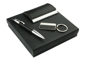 Zestaw upominkowy (długopis, brelok, wizytownik)