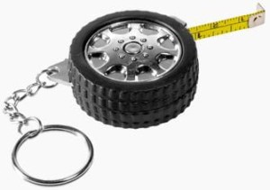 Brelok z miarką 1 m czarny/srebrny R17617