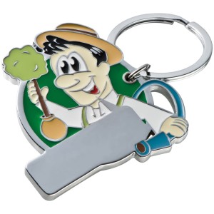 Brelok metalowy, kolor zielony 